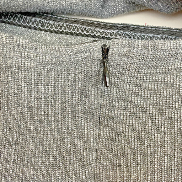 Jessica McClintock Gunne Sax Strapless Gown and Shrug Size 7 Silver Metallic - Picture 8 of 12